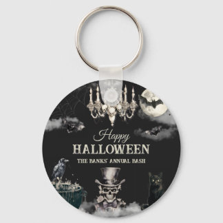 Mörk Vintage Gotisk Skalle Årlig Halloweenfest Nyckelring