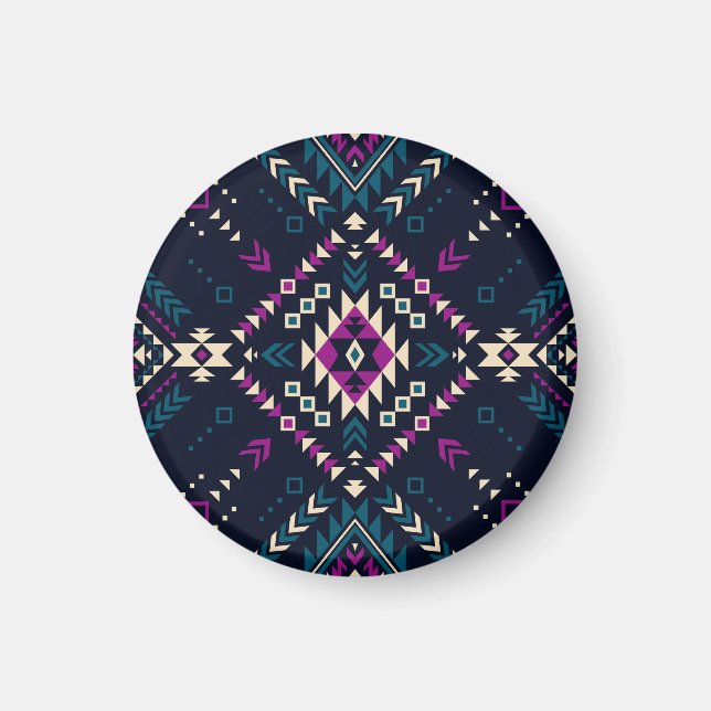 Mörk, vintagens geometri, Navajo. Magnet (Framsidan)
