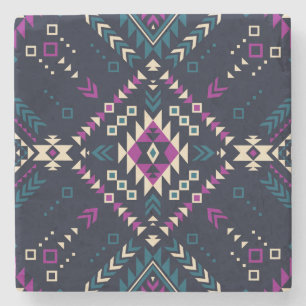 Mörk, vintagens geometri, Navajo. Stenunderlägg