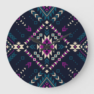 Mörk, vintagens geometri, Navajo. Stor Klocka