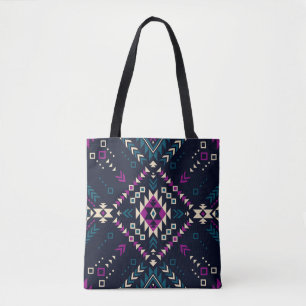 Mörk, vintagens geometri, Navajo. Tygkasse