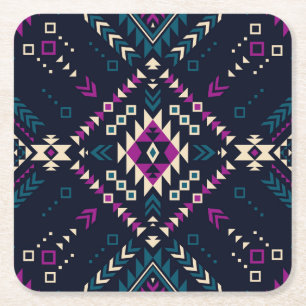 Mörk, vintagens geometri, Navajo. Underlägg Papper Kvadrat
