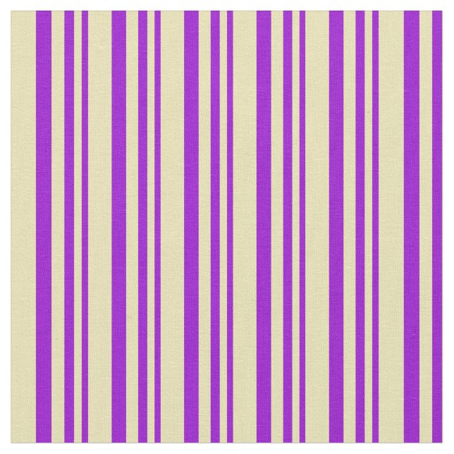 Mörk Violet och Tan Linted/Stripe Mönster Tyg (Närbild)