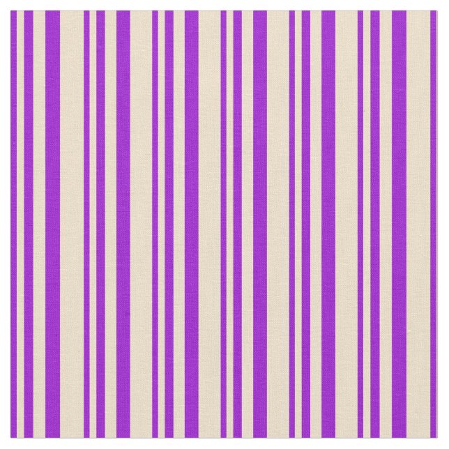 Mörk Violet och Tan Rand/Linjer Mönster Tyg (Närbild)