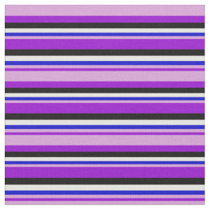 Mörk Violet, Plum, Blue, White och Black Mönster Tyg