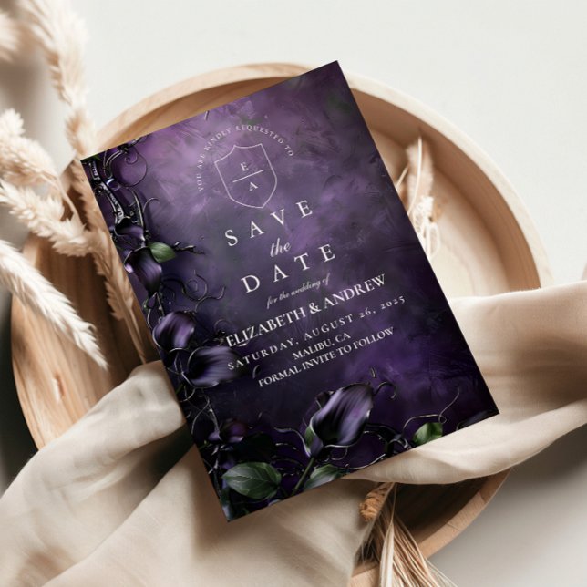 Mörk violett gotisk romantik spara datumet (Skapare uppladdad)
