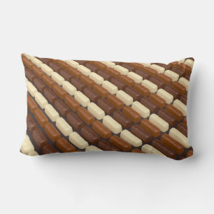 Mörk-, vit- och mjölk-chokladplaster lumbarkudde