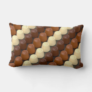 Mörk-, vit- och mjölk-chokladplaster lumbarkudde