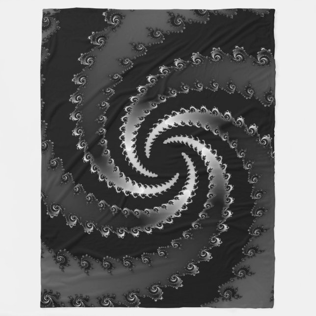 Mörk Vortex Fractal Fleecefilt (Framsidan)