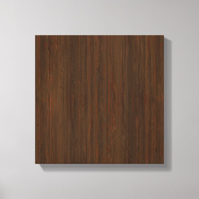 Mörk Walnut Brown Bamboo Wood Grain Canvastryck (Framsida)