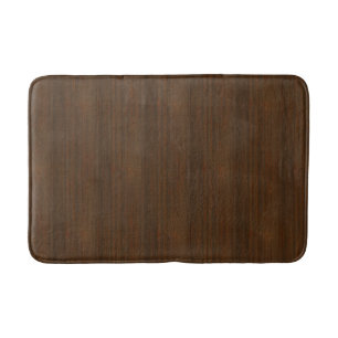 Mörk Walnut Brown Bamboo Wood Grain-utseende Badrumsmatta