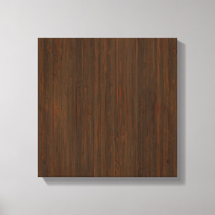 Mörk Walnut Brown Bamboo Wood Grain-utseende Canvastryck