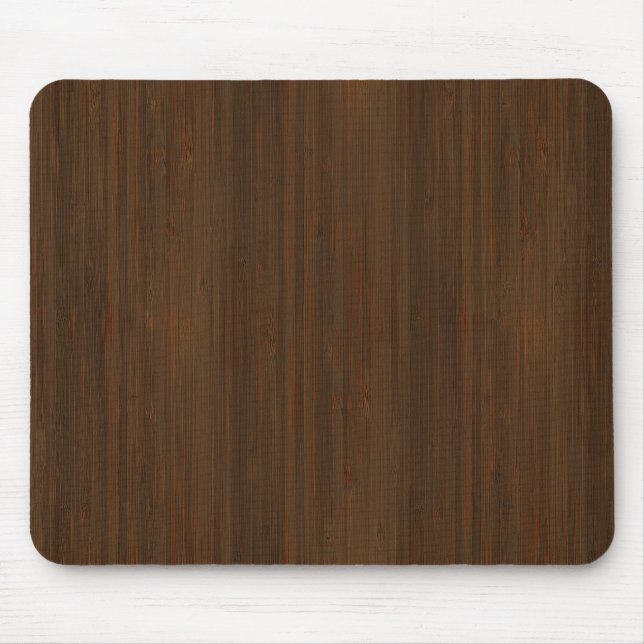 Mörk Walnut Brown Bamboo Wood Grain-utseende Musmatta (Framsidan)