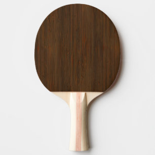 Mörk Walnut Brown Bamboo Wood Grain-utseende Pingisracket