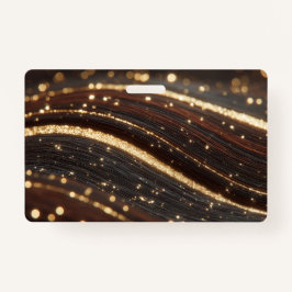 Mörk Walnut Wood Grain med mousserande floder Guld