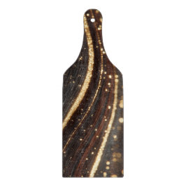 Mörk Walnut Wood Grain med mousserande floder Guld