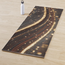 Mörk Walnut Wood Grain med mousserande floder Guld