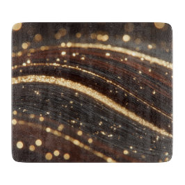 Mörk Walnut Wood Grain med mousserande floder Guld