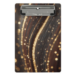 Mörk Walnut Wood Grain med mousserande floder Guld