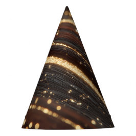 Mörk Walnut Wood Grain med mousserande floder Guld