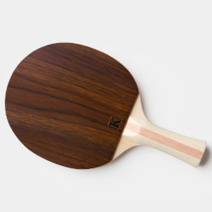 Mörk Walnut Wood Minimalistic Monogram Pingisracket
