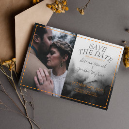 Mörk Watercolor Black Orange Halloween Gothic Spara Datumet