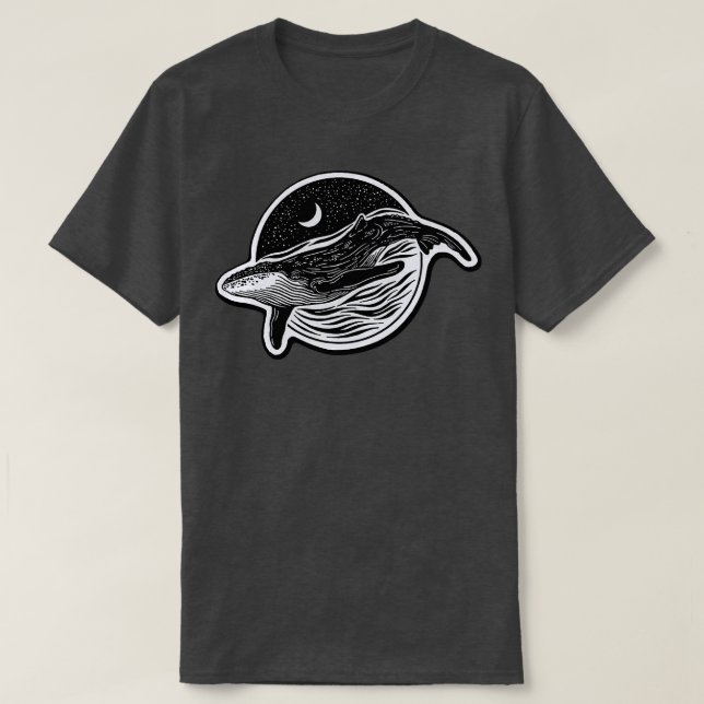 mörk Whale T Shirt (Design framsida)