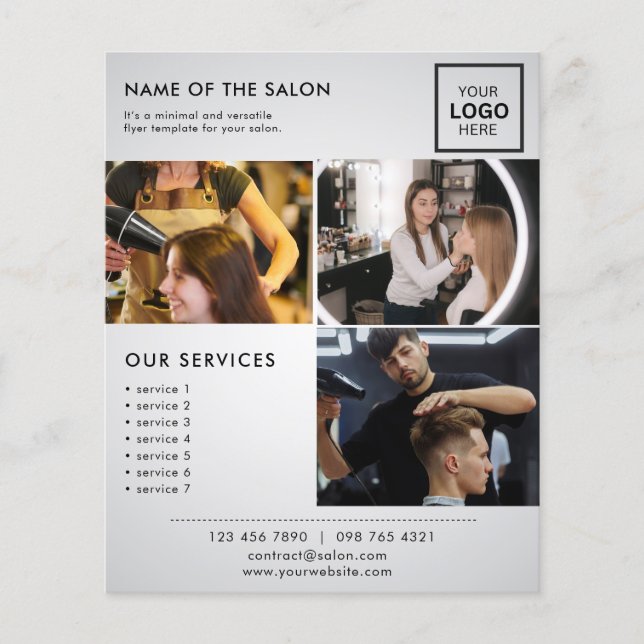 Mörk White Marknadsföring Photo Flyer for Salon (Framsidan)