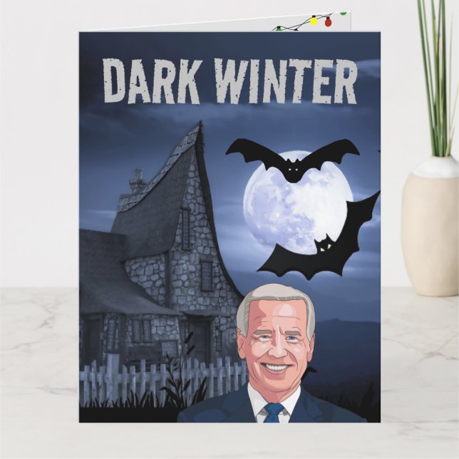 MÖRK WINTER FUNNY JOE BIDEN CHRISTMAS BIG CARD KORT (Framsida)