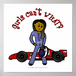 Mörk Woman Tävling bil-drivrutin Poster