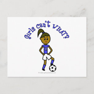 Mörk Womens Soccer i Blue Uniform Vykort