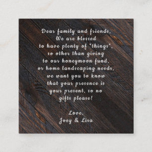 Mörk Wood Anpassningsbar Wishing well Card in Bulk Tilläggskort