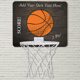 Mörk Wood Basketball Anpassningsbar Mini-Basketkorg