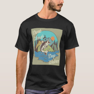 Mörk Wood & Deep Vatten utanför Idrottare som fisk T Shirt