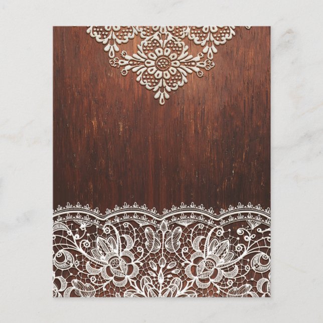 Mörk Wood & Elaborate White Snöre Scrapbook Papper (Framsida)