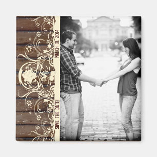 Mörk Wood fotospara datum magneter