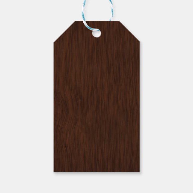 Mörk Wood Grain-synbakgrund Presentetikett (Framsidan)