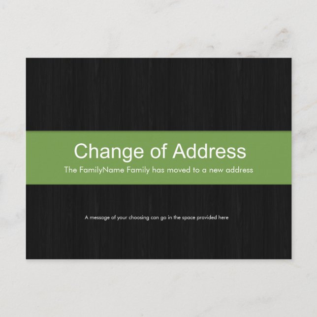 Mörk Wood & Grönt Byte av vykort för Adress (Framsida)