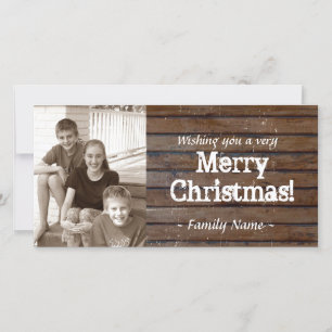 Mörk Wood Photo jul Card Julkort