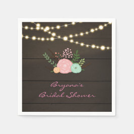 Mörk Wood & Rustic Blommigt & Ljus Napkins Pappersservett