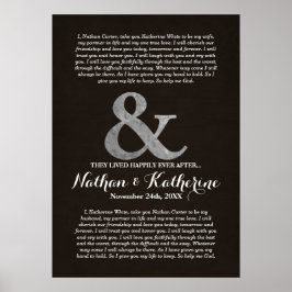 Mörk Wood & Silver Bröllop uppvisar lyckligtvis al Poster