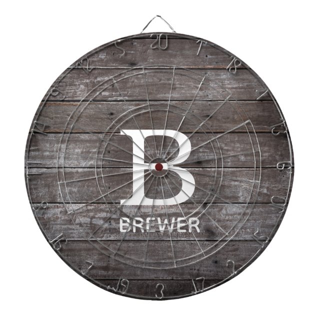 Mörk Wood Struktur Monogram Dartboard Darttavla (Framsidan)