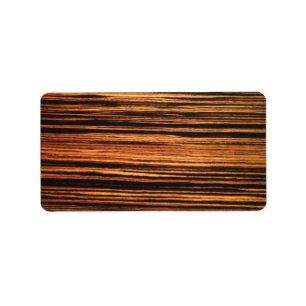 Mörk Wood Veneer Adressetikett