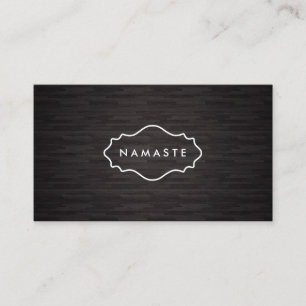 Mörk Wood visitkort för enkel Namaste Yoga