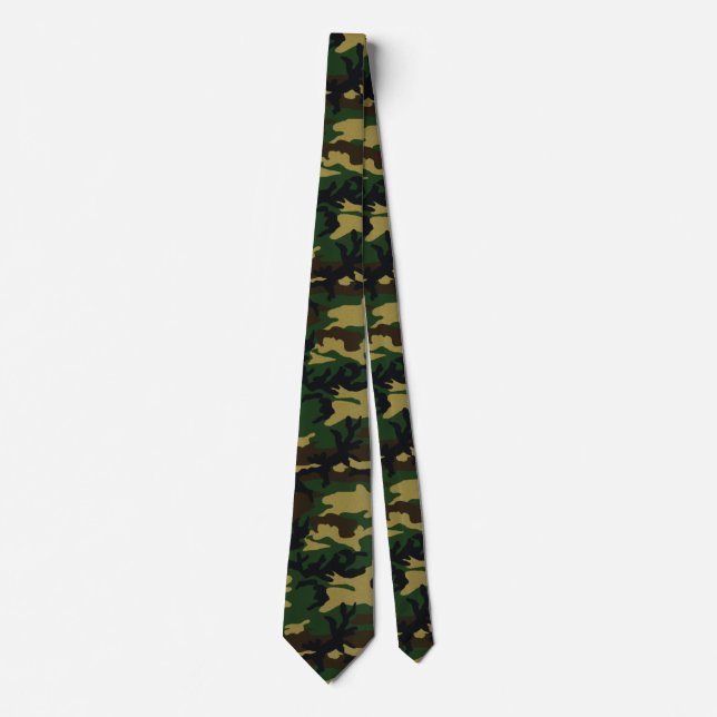 Mörk Woodland Camo Tie Slips (Framsida)