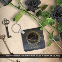 Mörk Zodiac Astrologi: Capricorn Black Guld Namn