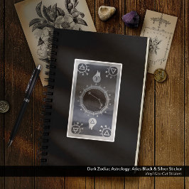 Mörk Zodiac Astrology: Aries Black & Silver Klistermärken