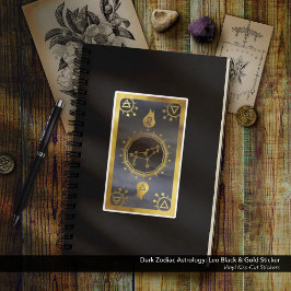 Mörk Zodiac Astrology: Leo Black & Guld Klistermärken