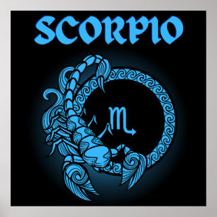 Mörk Zodiac - Skorpionen Medeltida astrologi kon Poster