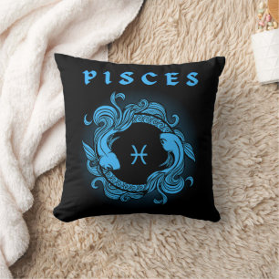 Mörk Zodiak - Fiskarna Medeltida astrologi konst Kudde